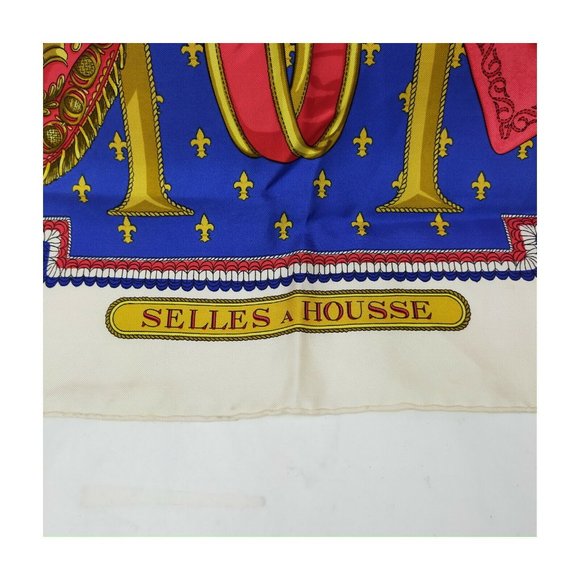 Hermes scarf Carre 90 Blue Silk100% - Picture 3 of 9